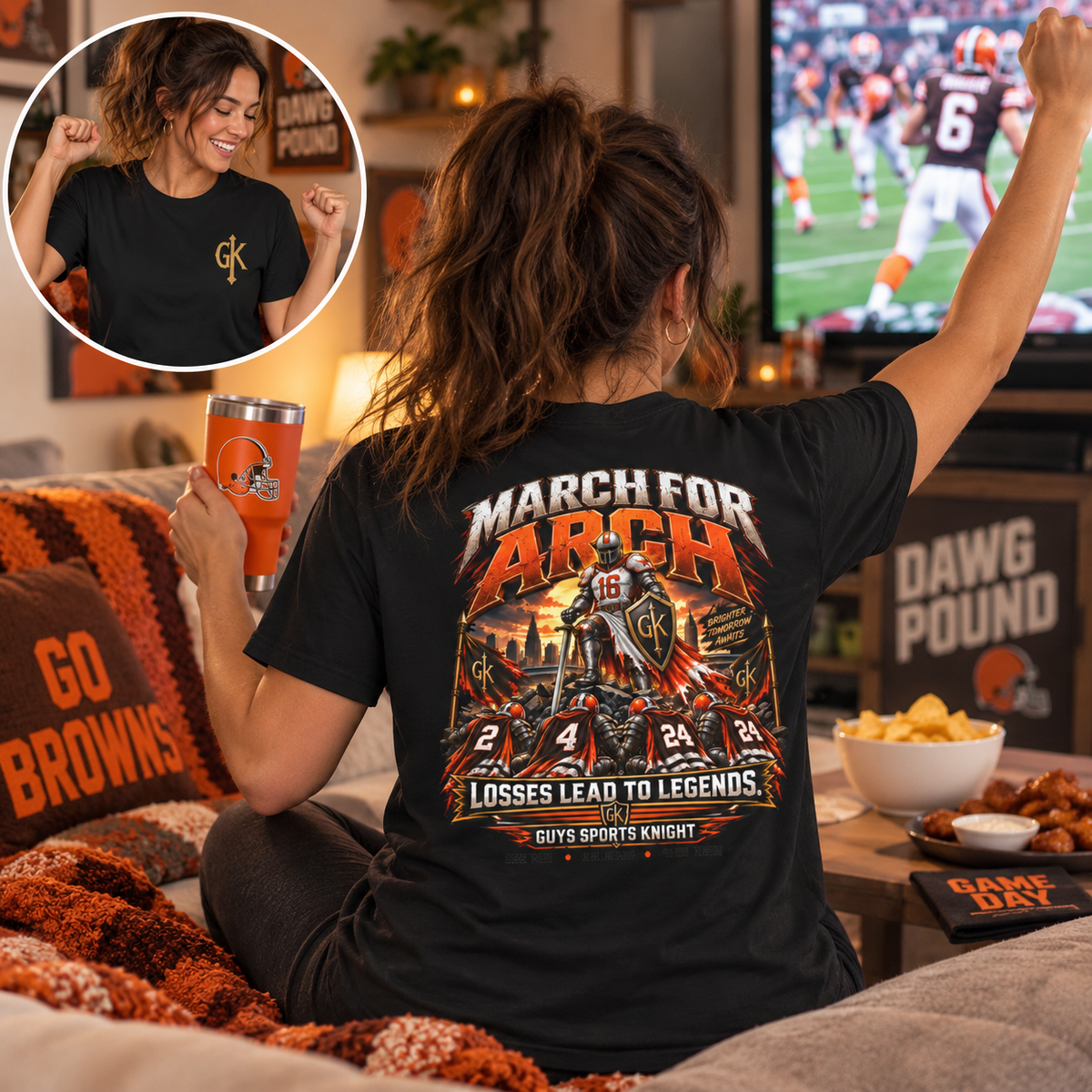 March for Arch Tee | Cleveland Football 2027 QB Draft Fan Shirt