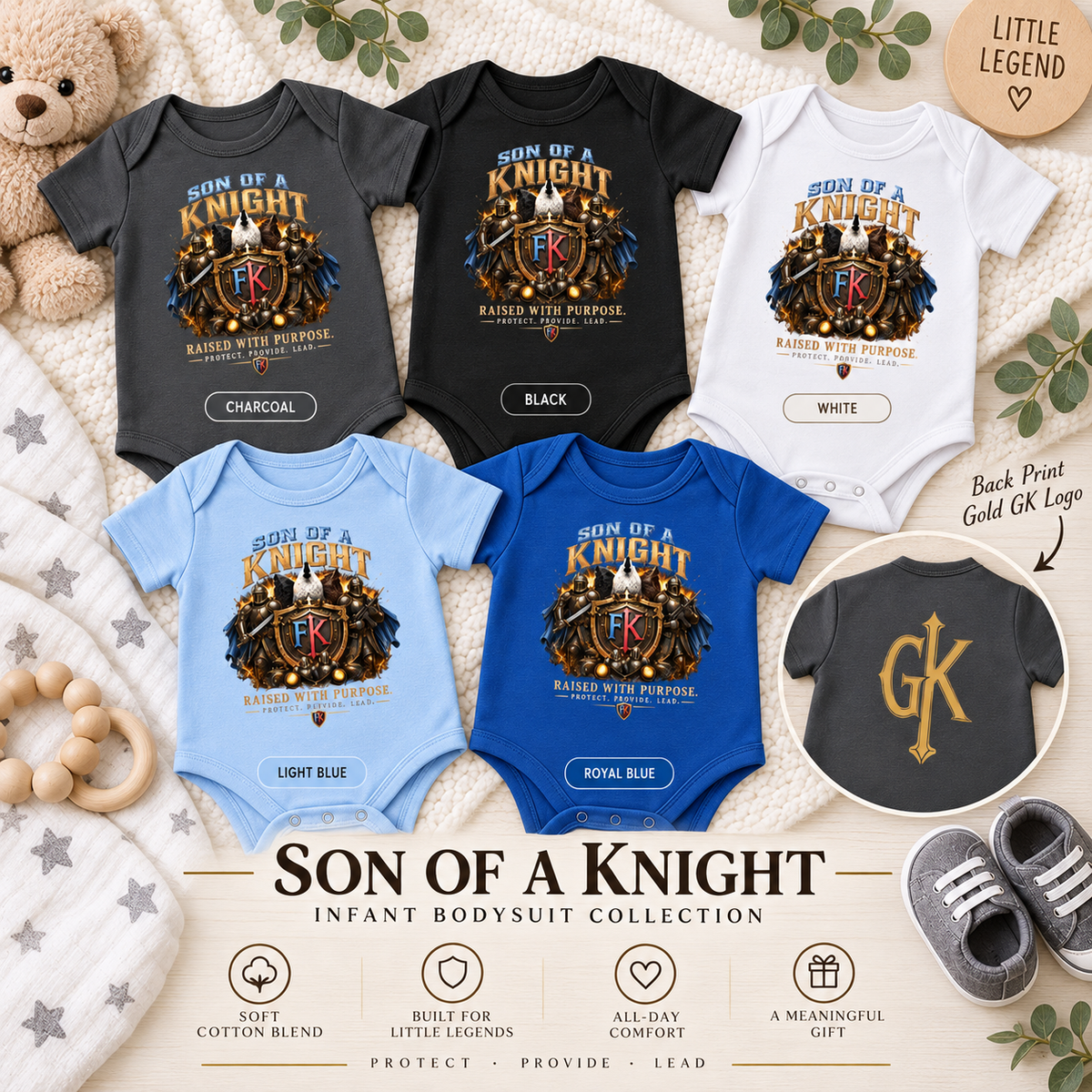 Son of a Knight Infant Bodysuit | Guys Knight Family Knights
