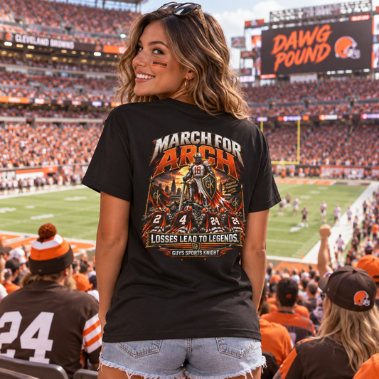 March for Arch Tee | Cleveland Football 2027 QB Draft Fan Shirt