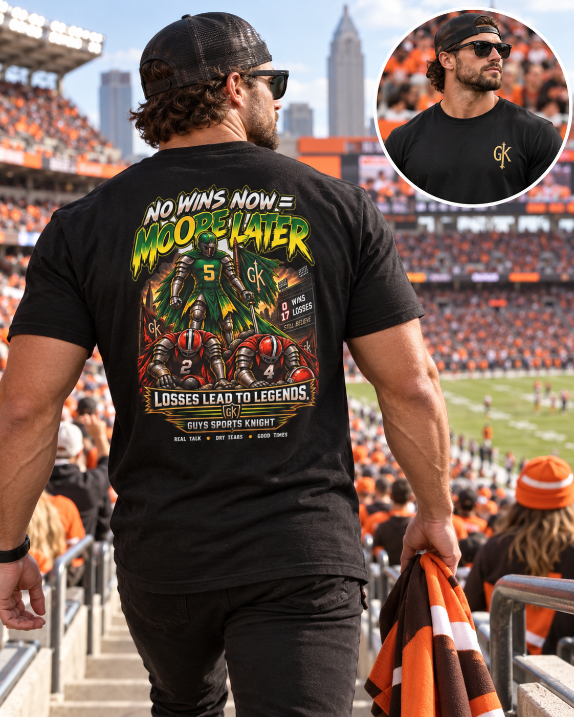 No Wins Now = Moore Later Tee | Cleveland Football 2027 QB Draft Fan Shirt